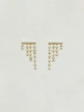 S925 Sterling Silver French Mini Chandelier Tassel Earrings Rainfall Square-Cut Design